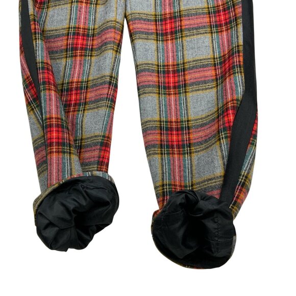 J. Crew Glasgow Wool Pant 0 Red Gray Plaid Tuxedo Stripe Lined Cropped Academia - Picture 12 of 14